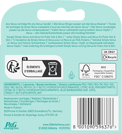 Rasierklingen Deluxe Smooth Sensitive Gillette Venus