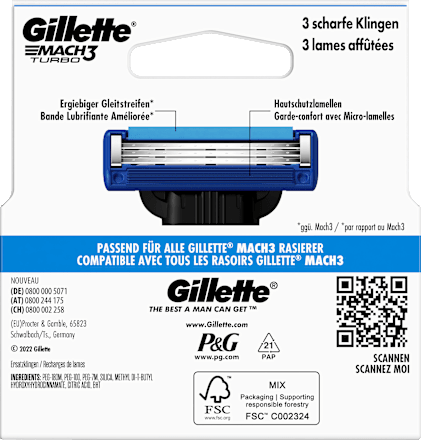 Rasierklingen, Mach3 Turbo Gillette