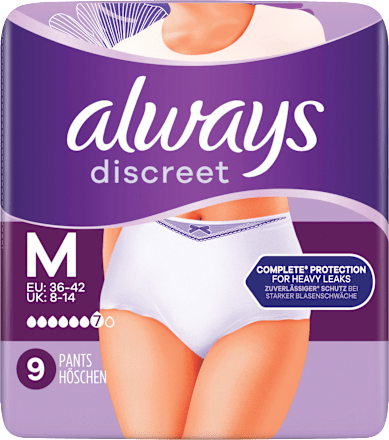 discreet Pants Inkontinenz Plus Gr. M, Vorteilspack (4x9 St) always