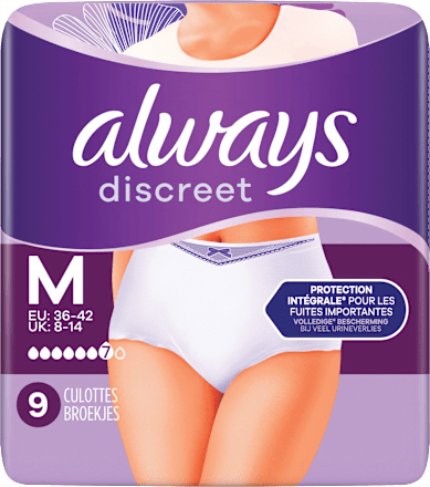 discreet Pants Inkontinenz Plus Gr. M, Vorteilspack (4x9 St) always