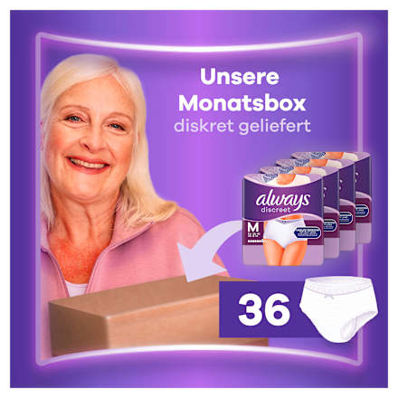 discreet Pants Inkontinenz Plus Gr. M, Vorteilspack (4x9 St) always