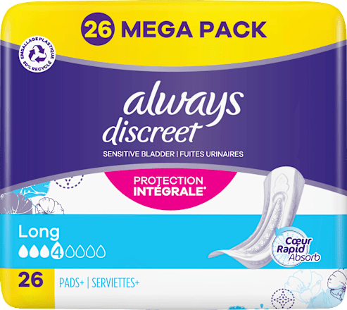discreet Einlagen Inkontinenz Long Mega Pack always