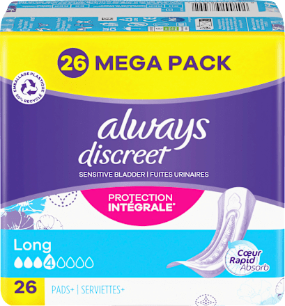 discreet Einlagen Inkontinenz Long Mega Pack always