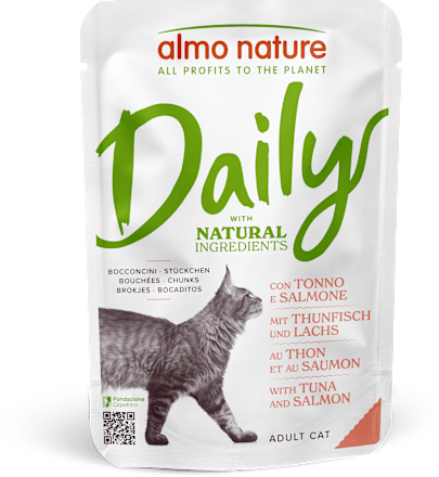 Bocconcini per gatti Daily con tonno e salmone almo nature