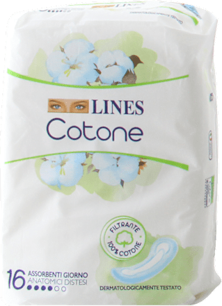 Assorbenti giorno anatomici distesi LINES