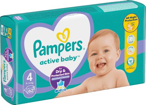 Plienky veľkosť 4 (9 - 14 kg) Pampers active baby