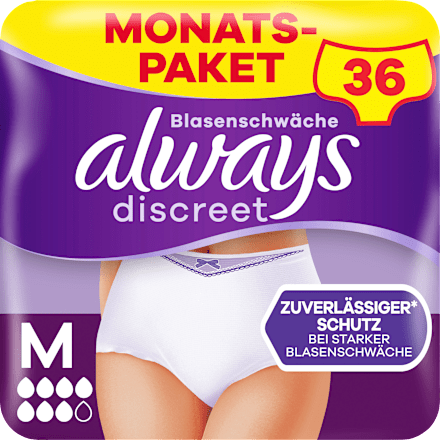 discreet Pants Inkontinenz Plus Gr. M, Vorteilspack (4x9 St) always