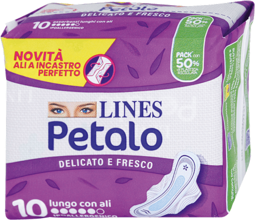 Petalo assorbenti lunghi con ali LINES