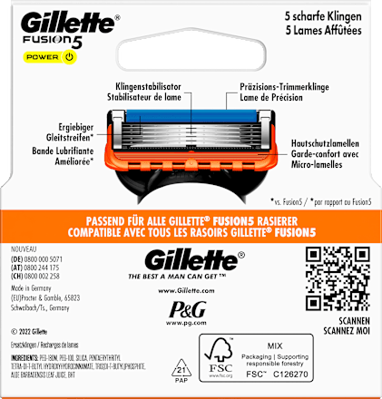 Rasierklingen, Fusion5 Power Gillette