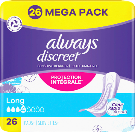discreet Einlagen Inkontinenz Long Mega Pack always