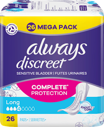 discreet Einlagen Inkontinenz Long Mega Pack always