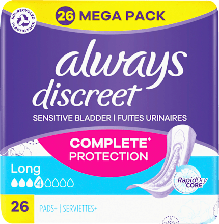 discreet Einlagen Inkontinenz Long Mega Pack always
