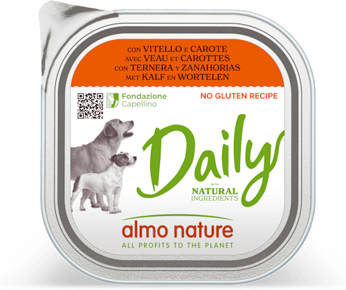 Cibo per cani Daily con vitello e carote almo nature
