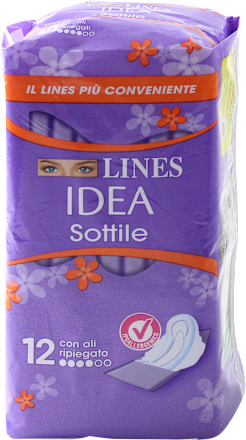 Assorbenti Idea Sottile con ali ripiegati LINES
