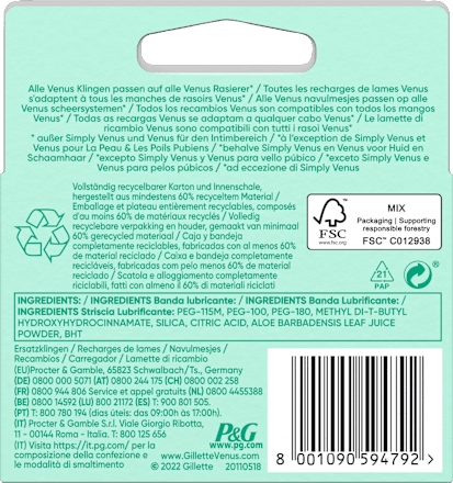 Rasierklingen, Smooth Sensitive Gillette Venus