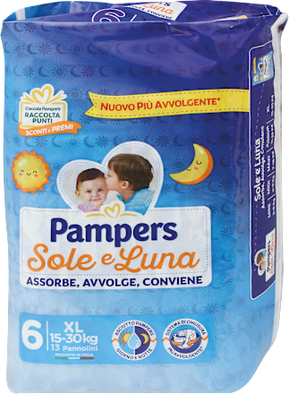 Pannolini Sole e Luna taglia 6 XL (15-30 kg) Pampers