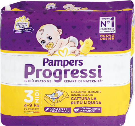 Pannolini Progressi taglia 3 midi (4-9 kg) Pampers