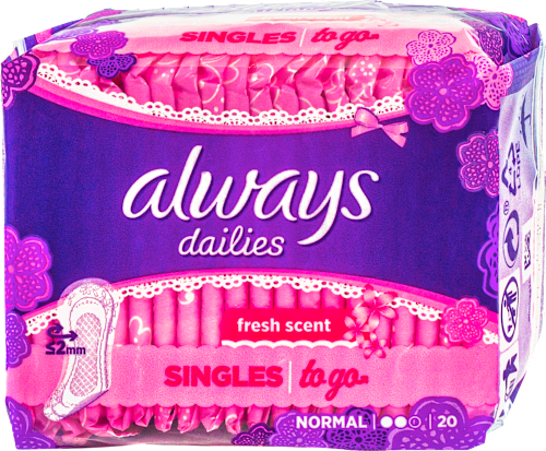 dailies Singles to go fresh scent dnevni ulošci normal always