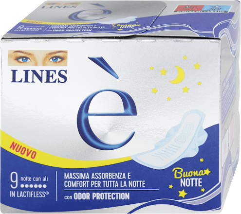 Assorbenti è in lactifless notte con ali LINES