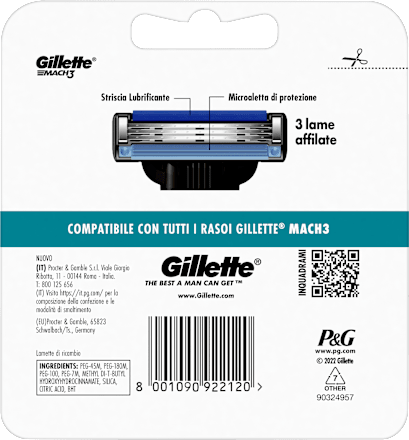 Lame di ricambio per rasoio Mach3® Standard Gillette
