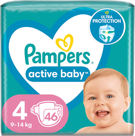 Scutece numărul 4, 9-14 kg Pampers active baby