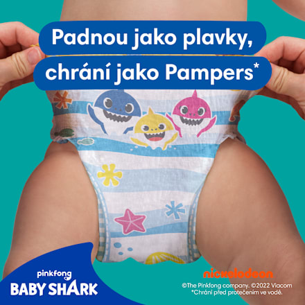 Splashers Baby Shark plenkové kalhotky do vody, velikost 4 Pampers
