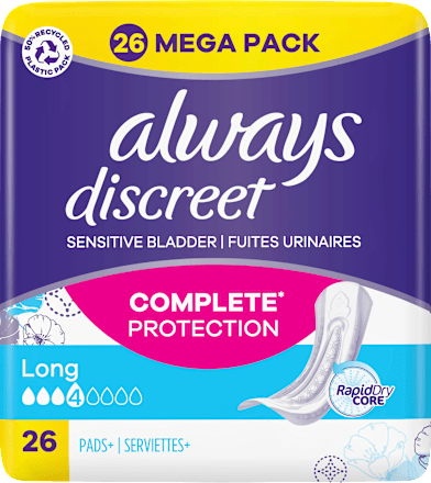 discreet Einlagen Inkontinenz Long Mega Pack always
