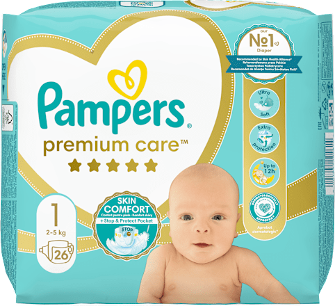 Pelenka újszülött, 1-es méret, 2-5 kg Pampers Premium Care