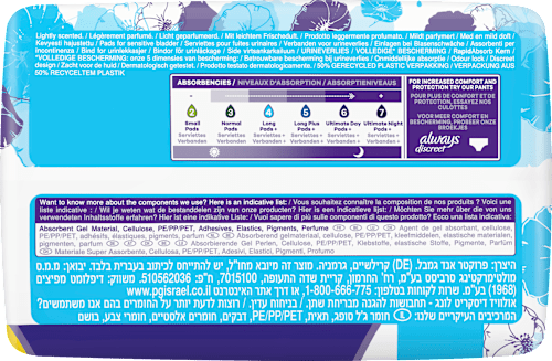 discreet Einlagen Inkontinenz Long Mega Pack always