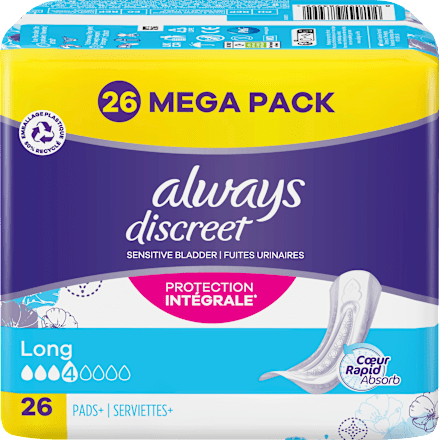 discreet Einlagen Inkontinenz Long Mega Pack always