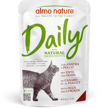 Bocconcini per gatti Daily con anatra e pollo almo nature
