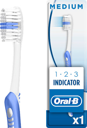 Zahnbürste 1-2-3 Indicator mit Kurzkopf mittel Oral-B