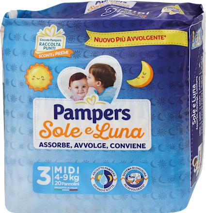 Pannolini Sole e Luna taglia 3 midi (4-9 kg) Pampers