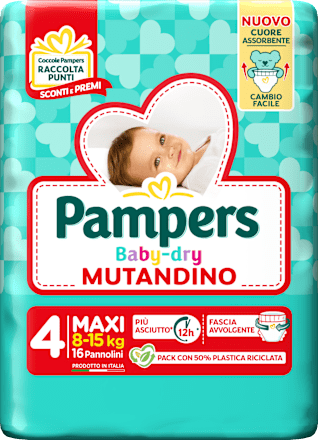 Pannolini Baby-dry Mutandino taglia 4 maxi (8-15 kg) Pampers