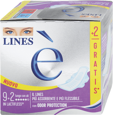 Assorbenti è in lactifless lungo con ali LINES