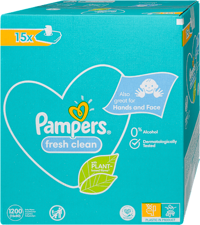 Nedves törlőkendő, Fresh Clean 15x80db Pampers