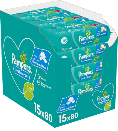 Nedves törlőkendő, Fresh Clean 15x80db Pampers