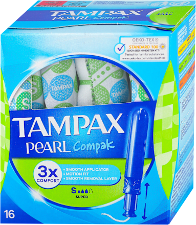Pearl Compak SUPER, S tamponi Tampax