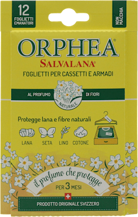 Salvalana - Foglietti per cassetti e armadi al profumo naturale di fiori ORPHEA