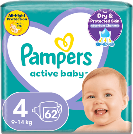 Plienky veľkosť 4 (9 - 14 kg) Pampers active baby