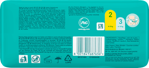 Windeln Baby Dry Gr. 2 Mini (4-8kg) Pampers