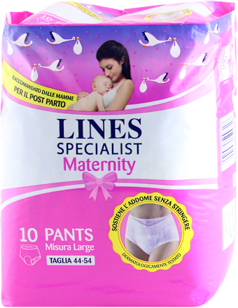 Pants assorbenti post-parto taglia L (44-54) LINES