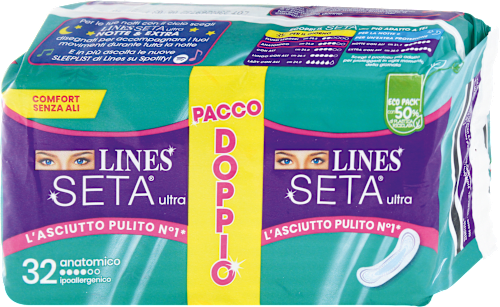 Assorbenti Seta Ultra Anatomico pacco doppio LINES