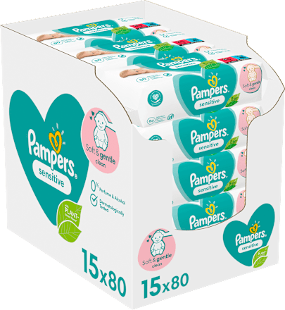 Feuchttücher sensitive (15x80 St), Vorteilspack Pampers