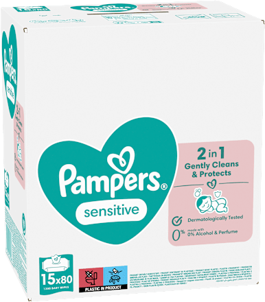 Feuchttücher sensitive (15x80 St), Vorteilspack Pampers