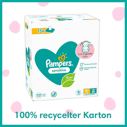 Feuchttücher sensitive (15x80 St), Vorteilspack Pampers
