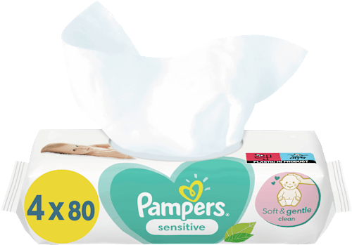 Vlhčené utierky Sensitive - 4 x 80 Pampers