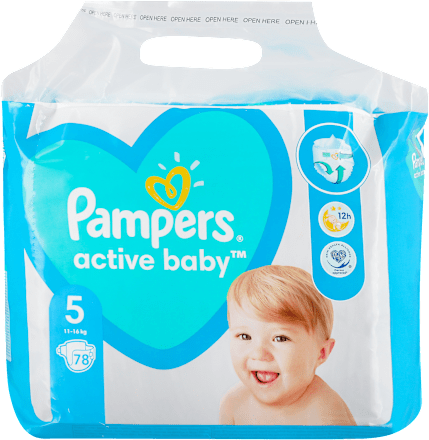 Pelene, JUNIOR veličina 5 (11 - 16 kg), Giant Pack Pampers active baby