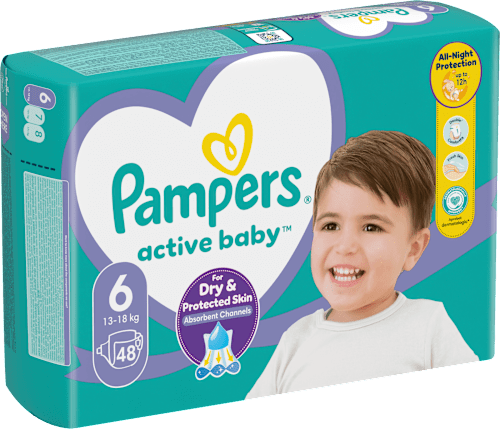 Plienky veľkosť 6 (13 - 18 kg) Pampers active baby