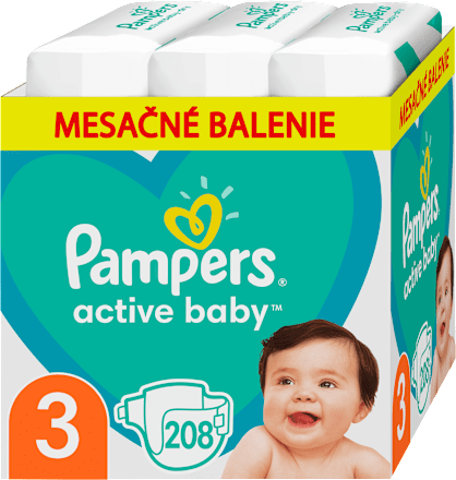 Plienky veľkosť 3 (6 - 10 kg) Monthly Box Pampers active baby